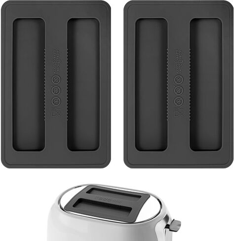 2Pcs Silicone Toaster Cover, 2 Slice Toaster Dust Covers Bread Machines Dustproof Lid Bread Maker Appliance Accessories for Breads Sandwich Machine(Gray) in Saudi Arabia