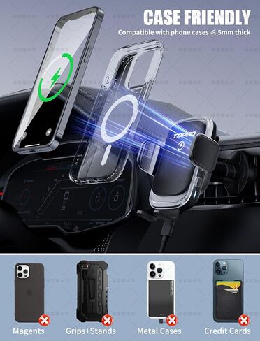 [Upgraded] TOPGO Cup Holder Phone Mount Wireless Charger,Universal Cell Phone Holder Car Charger Wireless-Charger-Cup-Phone-Holder Fast Charging for iPhone11/11 Pro/11 Pro Max, Samsung Galaxy Black in Saudi Arabia