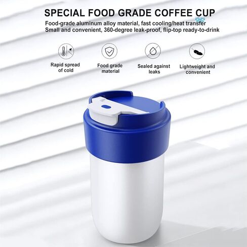 Smart hot and Cold Cup, Multi Functional Portable 2 in 1 hot and Cold Thermos Cup Smart Electric Cooling Cup for Families (White) in Saudi Arabia