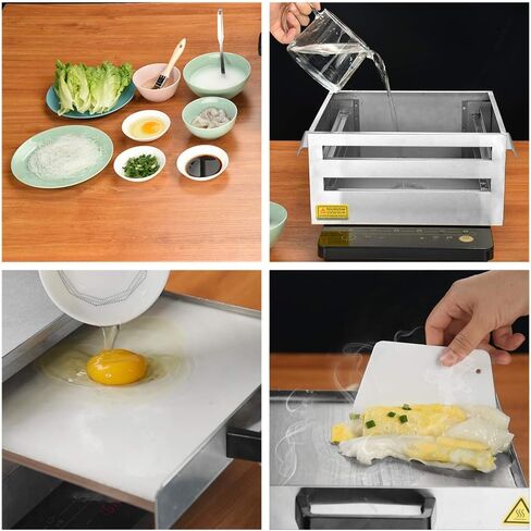 WeChef Rice Noodle Roll Steamer Machine 2 Layers Chinese Cantonese Cheung Fun Changfen Maker with Stainless Steel Steam Tray Commercial or Home Use in Saudi Arabia