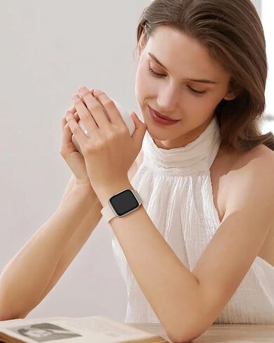 نطاق مطار مضفر متوافق مع نطاقات Apple Watch 38mm 40mm 41mm 42mm 44mm 45mm 46mm 49mm النساء الرجال ، حزام رياضة مغناطيسي من نايلون منفر in Kuwait