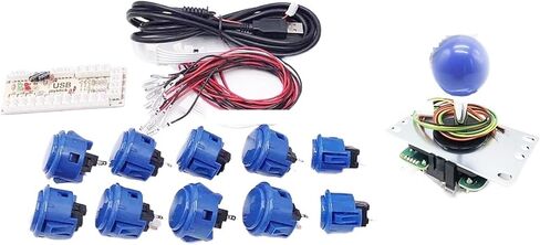 Joystick Kit delay Arcade Game USB Encoder Joystick Kit with 8 Button Joystick(Navy Blue) in Saudi Arabia