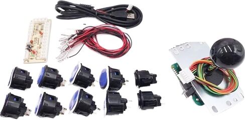 Joystick Kit delay Arcade Game USB Encoder Joystick Kit with 8 Button Joystick(Navy Blue) in Saudi Arabia