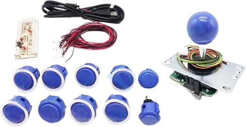 Joystick Kit delay Arcade Game USB Encoder Joystick Kit with 8 Button Joystick(Navy Blue) in Saudi Arabia