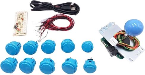 Joystick Kit delay Arcade Game USB Encoder Joystick Kit with 8 Button Joystick(Navy Blue) in Saudi Arabia