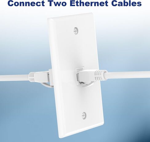 VCE لوحة جدار إيثرنت 2 منفذ (UL مدرج)، Cat6 أنثى إلى أنثى مقبس الحائط RJ45 Keystone مضمنة مقرن جداري ، أبيض (2 حزمة) in Kuwait