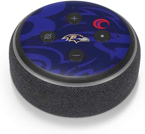 Skinit Skinit Audio Audio Skin متوافق مع Amazon Echo Dot 3 - NFL Baltimore Ravens Double Design المرخص رسميًا in Kuwait