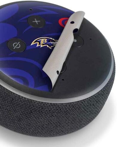 Skinit Skinit Audio Audio Skin متوافق مع Amazon Echo Dot 3 - NFL Baltimore Ravens Double Design المرخص رسميًا in Kuwait
