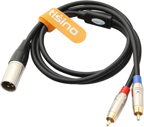 Tisino 2 RCA to XLR Male Y Splitter Cable, Unbalanced Dual RCA Male to 1 XLR Splitter Duplicator Lead Y-Cable Adapter - 3.3 feet in Saudi Arabia