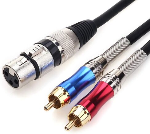 Tisino 2 RCA to XLR Male Y Splitter Cable, Unbalanced Dual RCA Male to 1 XLR Splitter Duplicator Lead Y-Cable Adapter - 3.3 feet in Saudi Arabia
