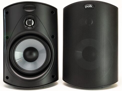Polk Audio Atrium 6 مكبرات صوت خارجية في جميع أنحاء الهواء الطلق مع حاوية رد الفعل الباس (زوج ، أسود) مكبرات صوت خارجية 4 مع باس قوي (زوج ، أسود) in Saudi Arabia