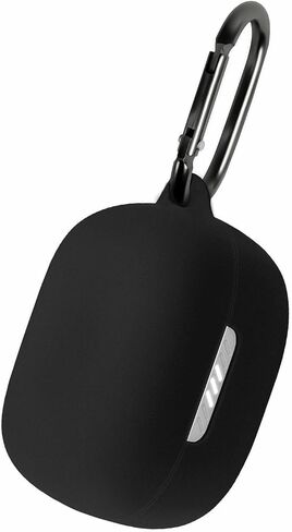 Geiomoo Silicone Case Compatible with JBL Live Pro TWS 2, JBL Live Pro+ TWS Protective Cover with Carabiner (Black) in Kuwait