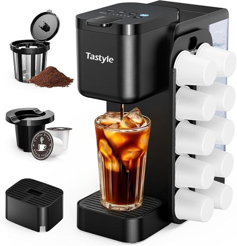 صانع القهوة الساخن والمثلج مع منظم K-Pod Magnetic (قرون غير مدرجة) ، ومتاجر 10 قرون ، و 4-5 أكياس لصنع القهوة ومرر خدمة واحدة للخدمة K للكوب والأراضي ، ودبابات المياه القابلة للإزالة 40 أوقية ، والأسود in Kuwait