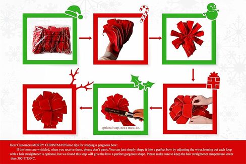 3pcs Christmas Red Black Buffalo Plaid Bows 12"x 26", Large Buffalo Check Wired Ribbon Bows, Premade Burlap Bows, Farmhouse Wreath Bows, Christmas Tree Topper, For Holiday, Gift Wrapping, Xmas Party in Saudi Arabia