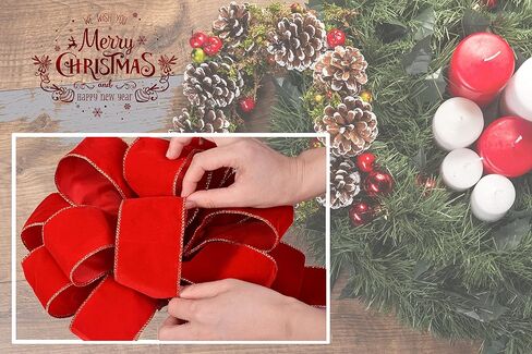 3pcs Christmas Red Black Buffalo Plaid Bows 12"x 26", Large Buffalo Check Wired Ribbon Bows, Premade Burlap Bows, Farmhouse Wreath Bows, Christmas Tree Topper, For Holiday, Gift Wrapping, Xmas Party in Saudi Arabia