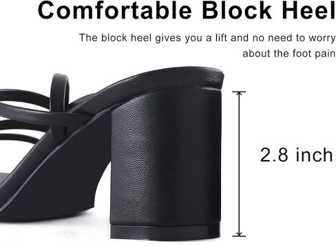 LACUONE Strappy Heels for women Block Heels Square Toe Chunky Ankle Buckle Pump Heeled Sandals (8,Orange) in Saudi Arabia