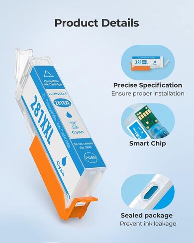 PGI-280 XXL Compatible Ink Cartridge Replacement for Canon 280 pgbk XXL High Yield Use to TR7520 TR8520 TS6120 TS6220 TS8120 TS8220 TS9120 TS9520 TS9521C Printer (2 Large PGBK) in Kuwait