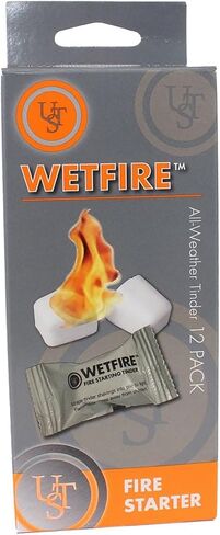 UST WetFire Tinder with Lightweight, Compact Design, Individual Packaging and 5 Year Shelf Life for Hiking, Backpacking, Camping and Outdoor Survival in Saudi Arabia