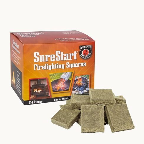 MEECO'S RED DEVIL Surestart® Firelighting Squares Pack of 144 - Quick Lighting for Indoor/Outdoor Fireplaces, Wood Stoves, Pellet Stoves, Campfires, Fire Pits, Smoker Grills, & Pizza Ovens in Saudi Arabia