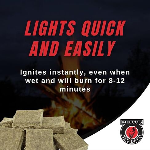 MEECO'S RED DEVIL Surestart® Firelighting Squares Pack of 144 - Quick Lighting for Indoor/Outdoor Fireplaces, Wood Stoves, Pellet Stoves, Campfires, Fire Pits, Smoker Grills, & Pizza Ovens in Saudi Arabia