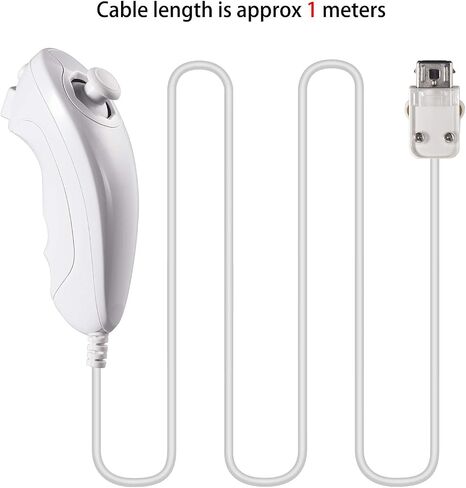 4 Pack Wii Nunchuck Controller ، استبدال وحدة تحكم Nunchuk متوافق مع وحدة التحكم Wii Wii U (4 حزمة بيضاء) in Saudi Arabia