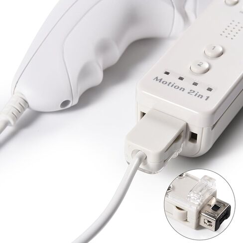 4 Pack Wii Nunchuck Controller ، استبدال وحدة تحكم Nunchuk متوافق مع وحدة التحكم Wii Wii U (4 حزمة بيضاء) in Saudi Arabia