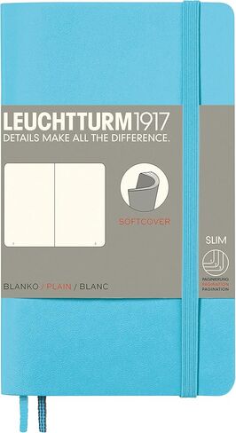 LEUCHTTURM1917 - دفتر ملاحظات بجيب ذو غلاف ناعم مقاس A6-123 صفحة مرقمة للكتابة واليوميات (عادي، أخضر طازج) in Saudi Arabia