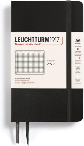 LEUCHTTURM1917 - دفتر ملاحظات بجيب ذو غلاف ناعم مقاس A6-123 صفحة مرقمة للكتابة واليوميات (عادي، أخضر طازج) in Saudi Arabia