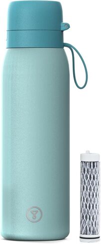 Tappwater BottlePro Adventure - Stainless Steel Water Bottle with Filter for Travel and Sports, filters 100+ unwanted substances. Non-drinking water purifier. Reusable 25oz BPA-free Bottle (Black) in Saudi Arabia