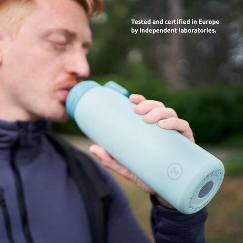 Tappwater BottlePro Adventure - Stainless Steel Water Bottle with Filter for Travel and Sports, filters 100+ unwanted substances. Non-drinking water purifier. Reusable 25oz BPA-free Bottle (Black) in Saudi Arabia