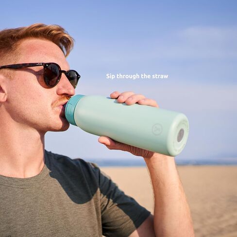 Tappwater BottlePro Adventure - Stainless Steel Water Bottle with Filter for Travel and Sports, filters 100+ unwanted substances. Non-drinking water purifier. Reusable 25oz BPA-free Bottle (Black) in Saudi Arabia