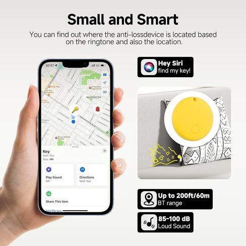 علامات الهواء الذكية Elexa 2025 لـ Apple Find My ، 5 حزمة مقاومة للماء للمفاتيح للمفاتيح ، الأمتعة ، المحفظة ، مكتشف مفتاح iOS مع بطارية قابلة للاستبدال ، هدايا عيد ميلاد المعكرون in Kuwait