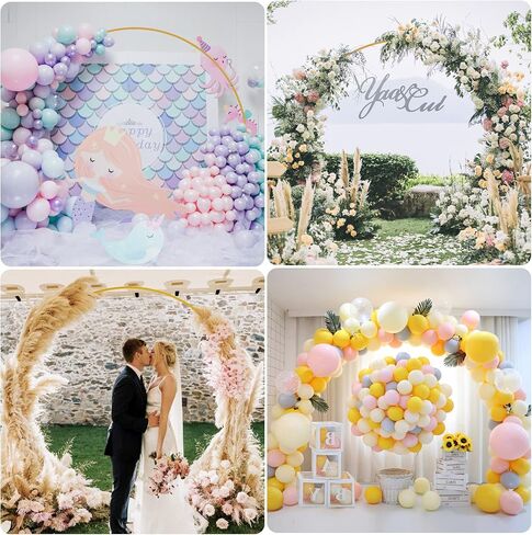 Fomcet 8FT Gold Round Backdrop Stand Circle Balloon Arch Frame Large Metal Wedding Arch for Anniversary Birthday Party Valentine Ceremony Wedding Decorations Thickened Square Tubes in Saudi Arabia