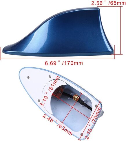 Possbay Shark Fin Antenna Car Roof Antenna Cover Radio AM FM Signal Aerial Glossy Black Universal Big Large for Hyundai Auto SUV in Saudi Arabia