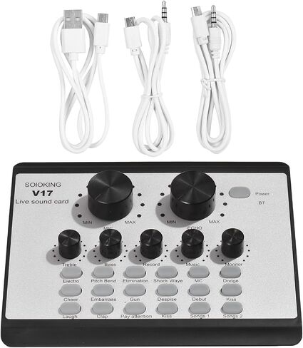 Live Sound Card, V17 Multi Function Sound Board Soundboard for PC Mobile Phone Computer Sound Card for Live Broadcast K Songs Recording Voice Chatting (Yinhing2beo1tu04q-1) in Saudi Arabia