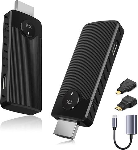 Wireless HDMI for Streaming,Transmitter and Receiver Kit, Built-in Antenna Low-Latency Transmission of 1080P HD Video Streams, 2.4/5.8GHz Dual-Band, Auto Pairing for PC/Laptop/TV/Monitor/Projector in Saudi Arabia