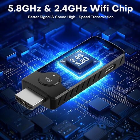 Wireless HDMI for Streaming,Transmitter and Receiver Kit, Built-in Antenna Low-Latency Transmission of 1080P HD Video Streams, 2.4/5.8GHz Dual-Band, Auto Pairing for PC/Laptop/TV/Monitor/Projector in Saudi Arabia
