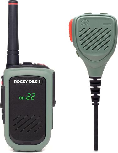 Rocky Talkie Hi-Viz Expedition 5 Watt Radio with Waterproof Hand Mic - GMRS Radio with IP67 Waterproofing, Long Range Walkie Talkie, NOAA Weather Alerts, 5 Day Battery Life, 2 Pack in Saudi Arabia