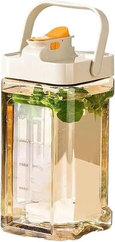 Refrigerator Water Kettle Large Iced Beverage Dispenser Capacity Cold Water Bottle with Faucet Fruit Tea Bucket Drinkware(3.5L-Green) in Saudi Arabia