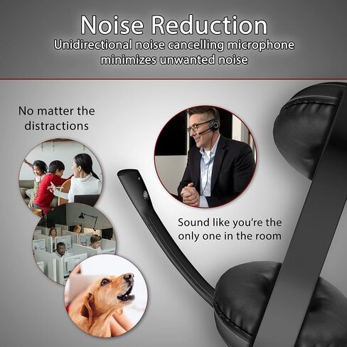 سماعة رأس ستيريو Cyber ​​Acoustics - 20 حزمة - سماعة رأس USB أو 3.5 مم، سماعة أذن وعصابة رأس محسّنة، وحدة تحكم USB، ميكروفون لإلغاء الضوضاء وذراع ميكروفون قابل للتعديل للفصل الدراسي أو المنزل (AC-5812-20) in Kuwait