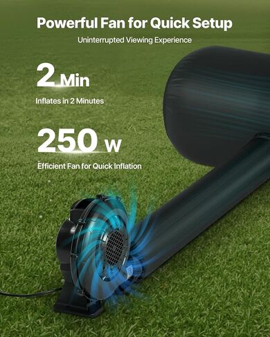شاشة عرض Vevor 14ft قابلة للنفخ ، شاشة أفلام قابلة للنفخ في الهواء الطلق مع 120 واط من منفاخ الهواء شاشة Oxford Material Material Material for Outdoor Backyard ، مسرح منزلي ، حفلة موضوع in Kuwait