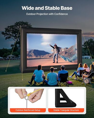 شاشة عرض Vevor 14ft قابلة للنفخ ، شاشة أفلام قابلة للنفخ في الهواء الطلق مع 120 واط من منفاخ الهواء شاشة Oxford Material Material Material for Outdoor Backyard ، مسرح منزلي ، حفلة موضوع in Kuwait
