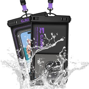 2 Pack Floating Waterproof Phone Pouch, Up to 8.3" IP68 Cellphone Dry Bag Compatible for iPhone 16 15 14 13 Pro Max Samsung Galaxy, Essential for Beach Cruise Ship (Orange*2)