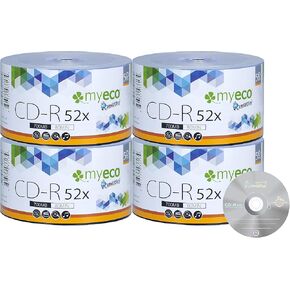 200 Pack MyEco CD-R CDR 52X 700MB 80Min Economy Branded Logo Top Write Once Blank Media Record Disc