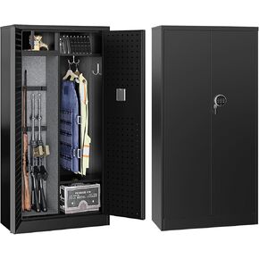 Yizosh Gun Gun Safe للمنزل - بندقية وصول سريعة ومسدس آمن مع رف قابل للإزالة