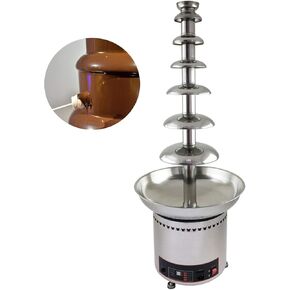 INTSUPERMAI 4-Tier Commercial Chocolate Fountain Fondue with Digital Controll, 6.6Ibs Capacity, Stainless Steel for Weddings Parties Events Restaurants 110V (4-Tier)