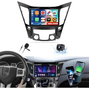 2G+32G for Hyundai Sonata 2010-2015 Radio Android 11 Car Stereo Wireless Apple CarPlay Android Auto Mirror Link GPS Navigation 9" HD Touchscreen Bluetooth Car Radio FM/WiFi+Backup Camera Mic in Kuwait