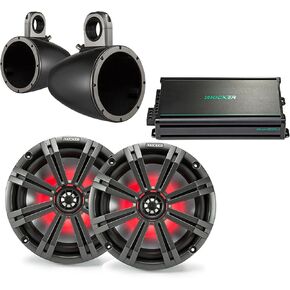 Kicker 8 "Blackcharcoal Wake Tower بقيادة مكبرات صوت بحرية واحدة مع 300 واط ضحايا بحري