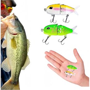 حزمة من 2 ميني متعدد المقطع swimbaits إغراء الصيد ، الطعم المصغرة للباس ، رابتور صيد الأسماك ， الطعوم المنزلق للباس والبايك ، swimbait متعددة المفصلات