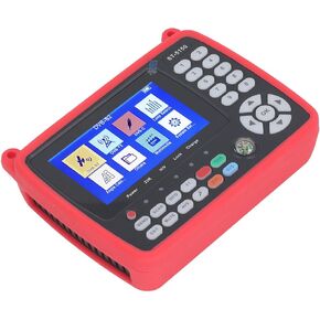 HD Satellite Finder, Handheld Automatic Scaning 100-240VAC Intuitive Lightweight Satellite Finder Signal Measuring Device with Sound Alarm for Apartments (US Plug)